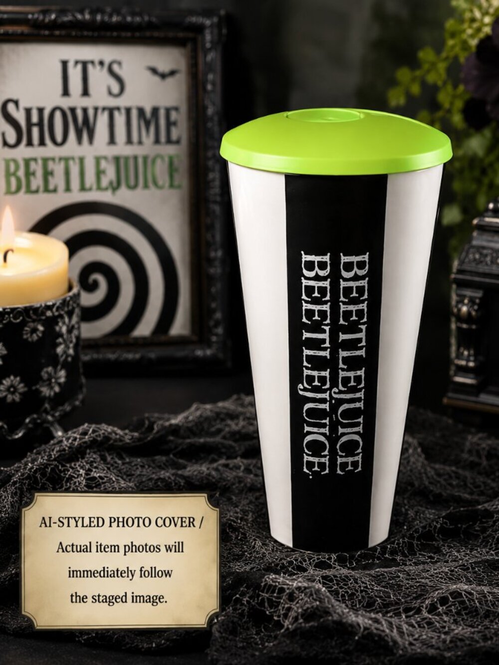 Beetlejuice AMC 2024 Movie Tumbler 20oz | Cup & Lid Only No Straw